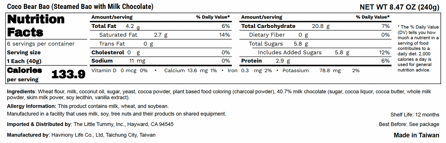Coco Bear Bao (with Milk Chocolate)