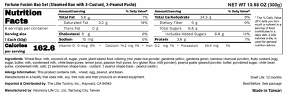 Fortune Fusion Bao Set (3-Custard, 3-Peanut Paste)