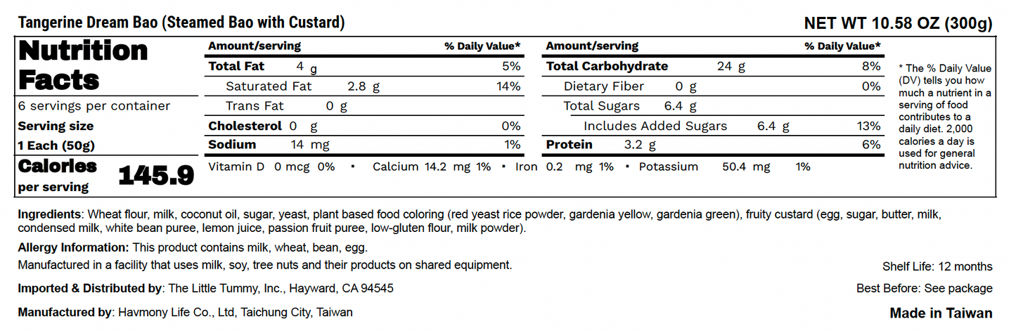 Tangerine Dream Bao (with Custard)